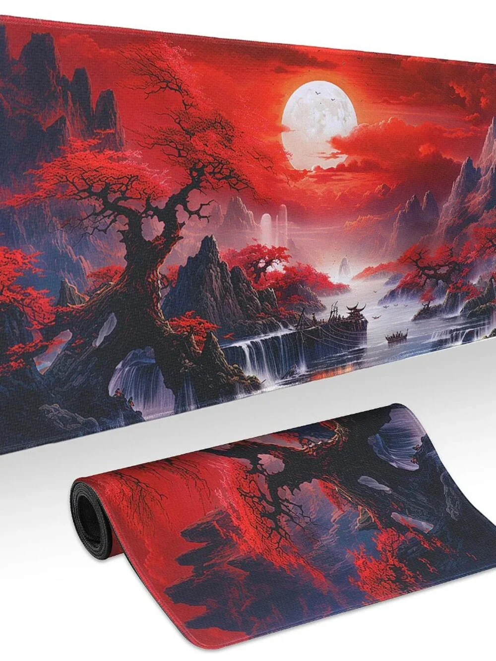 Mouse Pad Gaming - Desk Mat for Keyboard and Mouse - Japanese Red Cherry Blossom
